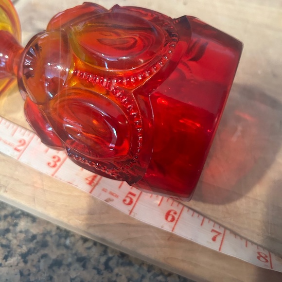 Red orange goblet glass vintage - Picture 6 of 11